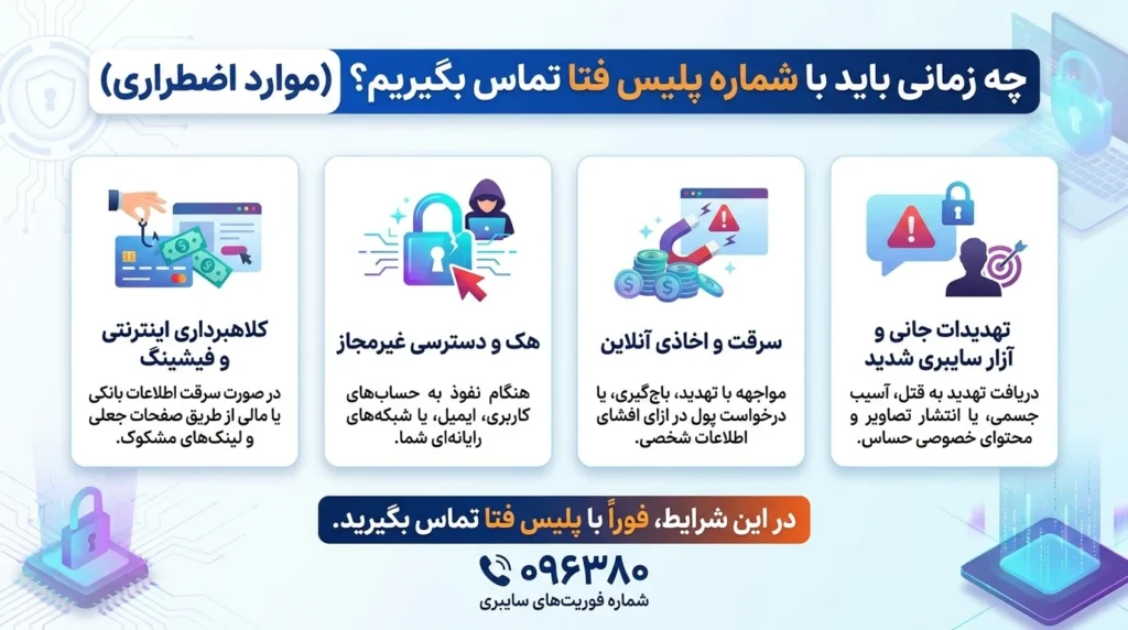 شماره پلیس فتا | راهنمای جامع تماس، ثبت گزارش و پیگیری جرایم سایبری چه زمانی باید با شماره پلیس فتا تماس بگیریم؟ (موارد اضطراری)