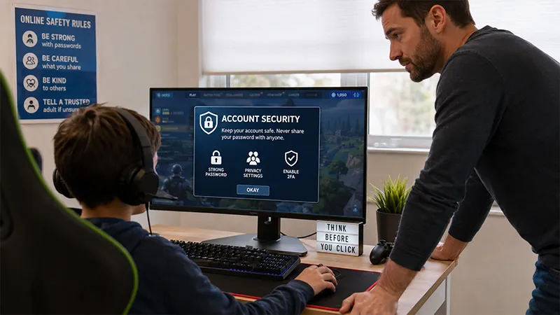 روش‌های جلوگیری از هک حساب کودک و آموزش امنیت دیجیتال رمز عبور بازی آنلاین