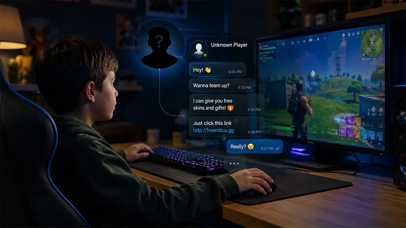 ارتباط با افراد ناشناس در بازی آنلاین و خطرات بازی آنلاین برای کودکان