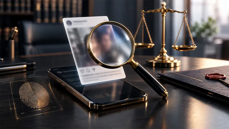 توهین، افترا و نشر اکاذیب در اینستاگرام چگونه اثبات میشود؟ نشر اکاذیب در اینستاگرام و انتشار اطلاعات نادرست؛ تصویر مفهومی انتشار محتوای خلاف واقع، ادله دیجیتال و مسئولیت قانونی در جرائم سایبری