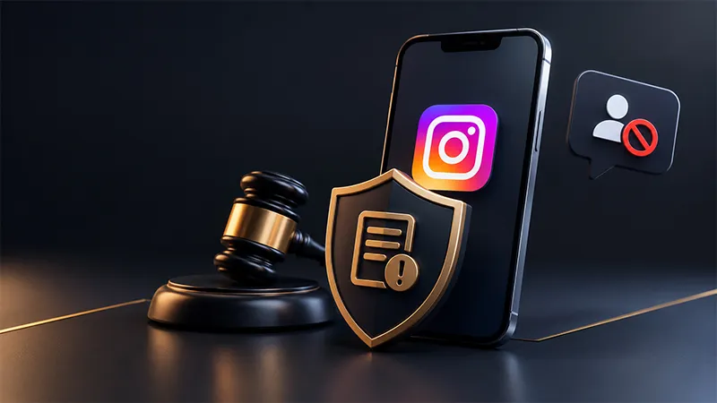 مدارک شکایت از پیج اینستاگرام شامل اسکرین‌شات پست، مدرک هویت و شواهد تخلف